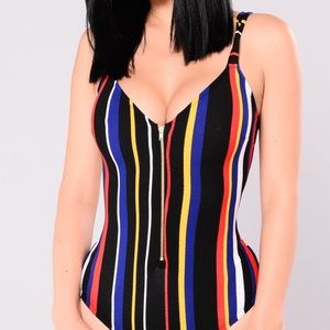 Striped bodysuit